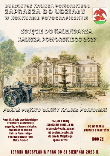 UWAGA KONKURS - Zdjęcie do kalendarza Kalisza Pomorskiego 2027